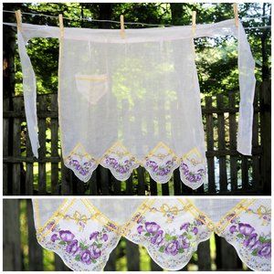 VTG Pale Lavender Hostess Apron Handkerchief Hem